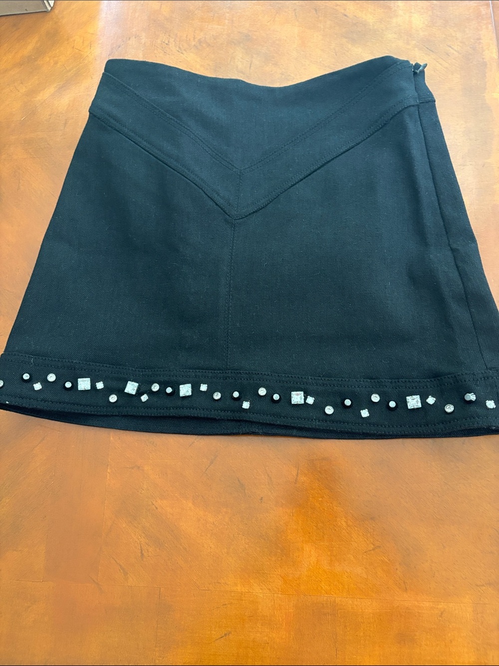 Zara into the night rhinestone embellished black mini skirt
